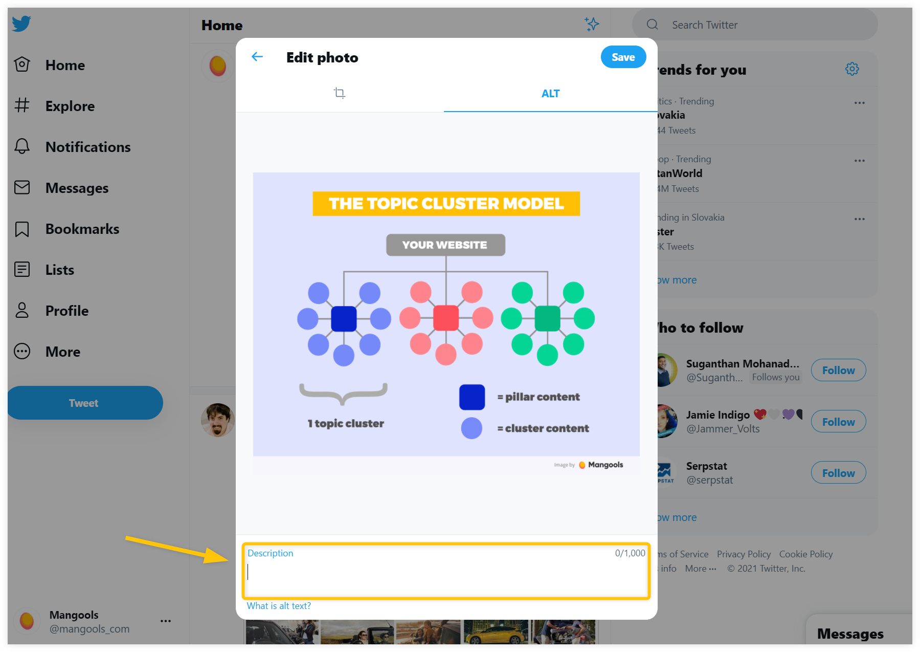 Twitter alt text example