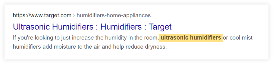 keyword bold in meta description