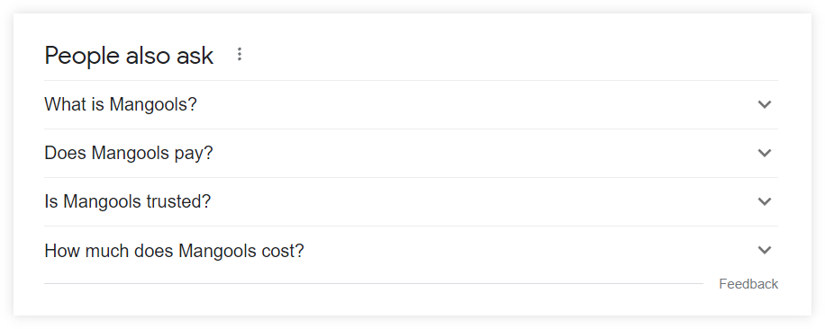 People Also Ask example